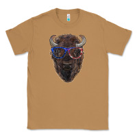 Toasted Coconut bison with american flag glasses Classic Tee - RanaPortraitStore