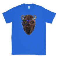 True Royal bison with american flag glasses Classic Tee - RanaPortraitStore