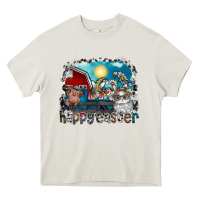 Cream Happy Easter Heavy Core Tee - CowhideDigitalArt