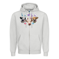 Dove Grey Easter Cows With Bunny Ears Zipper Hoodie - RanaPortraitStore