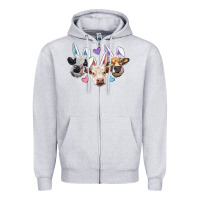 Heather Grey Easter Cows With Bunny Ears Zipper Hoodie - RanaPortraitStore