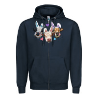 Navy Easter Cows With Bunny Ears Zipper Hoodie - RanaPortraitStore