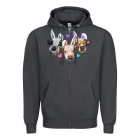 Smoke Easter Cows With Bunny Ears Zipper Hoodie - RanaPortraitStore