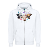 White Easter Cows With Bunny Ears Zipper Hoodie - RanaPortraitStore
