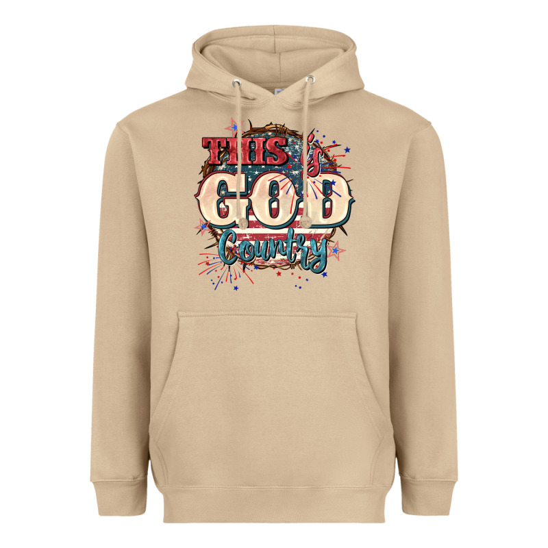 This Is God Country 4th Of July Heavyweight Hoodie by CowGirlArtShop | Teevron