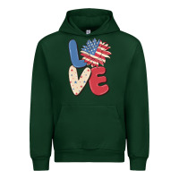 Forest Green love 4th of july Urban Hoodie - MaliasSmallBusiness