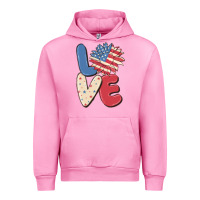Fuchsia Pink love 4th of july Urban Hoodie - MaliasSmallBusiness