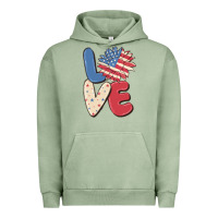 Pigment Oil Green love 4th of july Urban Hoodie - MaliasSmallBusiness