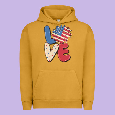 Love 4th Of July Urban Hoodie Designed By Maliassmallbusiness