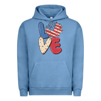 Pigment Pebble Blue love 4th of july Urban Hoodie - MaliasSmallBusiness