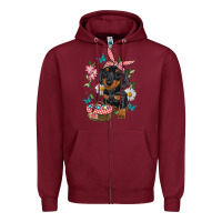 Burgundy Easter Dachshund Zipper Hoodie - RanaPortraitStore