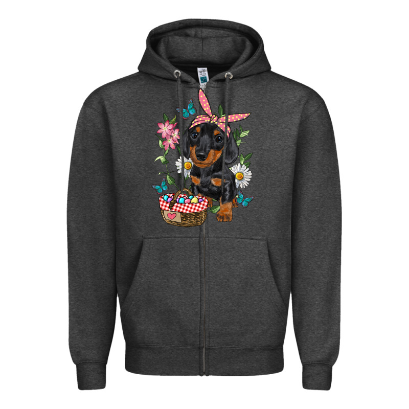 Easter Dachshund Zipper Hoodie by RanaPortraitStore | Teevron