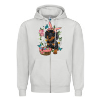 Dove Grey Easter Dachshund Zipper Hoodie - RanaPortraitStore