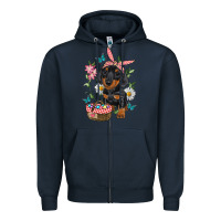 Navy Easter Dachshund Zipper Hoodie - RanaPortraitStore