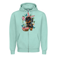 Seafoam Easter Dachshund Zipper Hoodie - RanaPortraitStore