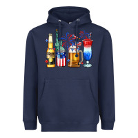 Navy 4th of July American drinks Heavyweight Hoodie - Neo Western