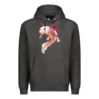 Charcoal Heather axolotl Premium Hoodie - Jasminsmagicworld