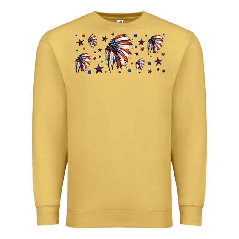 Patriotic Native American Headdress 16oz Libbey Cup Premium Sweatshirt by HRA Design Shop | Teevron