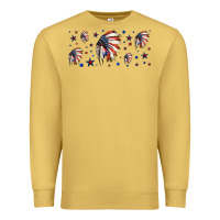 Antique Gold patriotic native American headdress 16oz libbey cup Premium Sweatshirt - HRA Design Shop