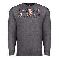 Charcoal Heather patriotic native American headdress 16oz libbey cup Premium Sweatshirt - HRA Design Shop
