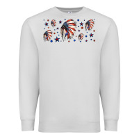 Dove Grey patriotic native American headdress 16oz libbey cup Premium Sweatshirt - HRA Design Shop