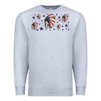 Heather Grey patriotic native American headdress 16oz libbey cup Premium Sweatshirt - HRA Design Shop