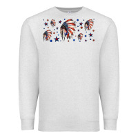 Oatmeal Heather patriotic native American headdress 16oz libbey cup Premium Sweatshirt - HRA Design Shop