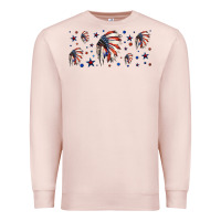 Pale Pink patriotic native American headdress 16oz libbey cup Premium Sweatshirt - HRA Design Shop