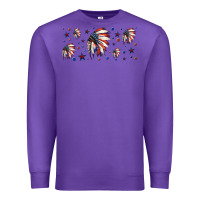 Purple patriotic native American headdress 16oz libbey cup Premium Sweatshirt - HRA Design Shop