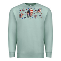 Seafoam patriotic native American headdress 16oz libbey cup Premium Sweatshirt - HRA Design Shop