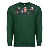 Sports Green patriotic native American headdress 16oz libbey cup Premium Sweatshirt - HRA Design Shop
