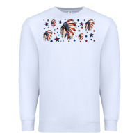 White patriotic native American headdress 16oz libbey cup Premium Sweatshirt - HRA Design Shop