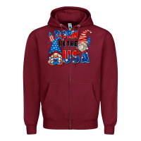 Burgundy born in the usa Zipper Hoodie - Zillion Design Studio