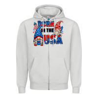 Dove Grey born in the usa Zipper Hoodie - Zillion Design Studio