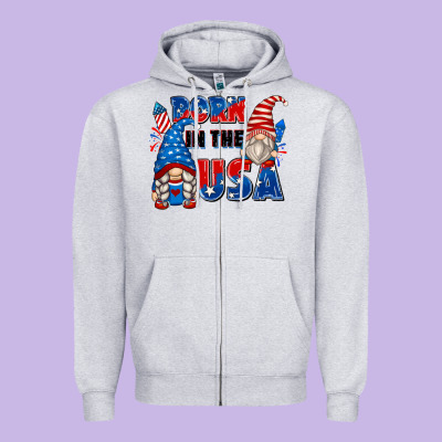 Born In The Usa Zipper Hoodie Designed By Zillion Design Studio