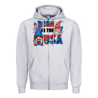 Heather Grey born in the usa Zipper Hoodie - Zillion Design Studio