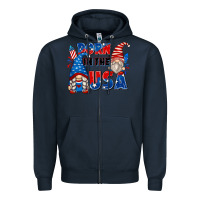 Navy born in the usa Zipper Hoodie - Zillion Design Studio