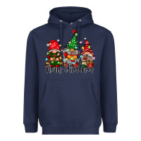 Navy merry christmas gnomes Heavyweight Hoodie - CowhideDigitalArt