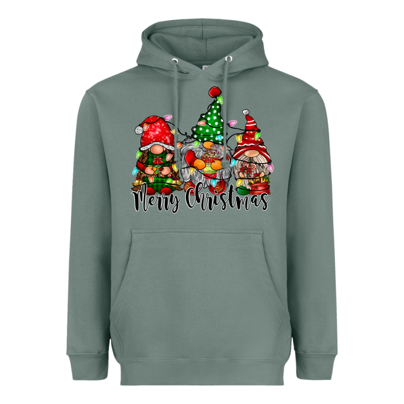 Merry Christmas Gnomes Heavyweight Hoodie by CowhideDigitalArt | Teevron