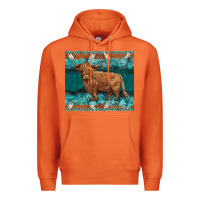 Carrot turquoises gemstones cowhide highland cow Premium Hoodie - BarkalooDesign