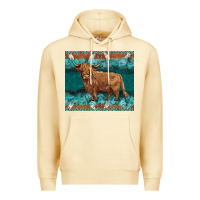 Pina Colada turquoises gemstones cowhide highland cow Premium Hoodie - BarkalooDesign