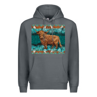 Rock turquoises gemstones cowhide highland cow Premium Hoodie - BarkalooDesign