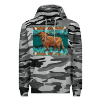 Slate Camo turquoises gemstones cowhide highland cow Premium Hoodie - BarkalooDesign
