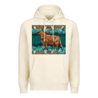 Tofu turquoises gemstones cowhide highland cow Premium Hoodie - BarkalooDesign