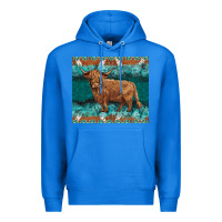 True Royal turquoises gemstones cowhide highland cow Premium Hoodie - BarkalooDesign