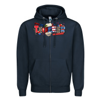 Navy American teacher Zipper Hoodie - Zillion Design Studio