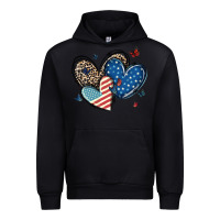 Black american flag leopard hearts Urban Hoodie - MaliasSmallBusiness