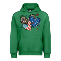 Emerald american flag leopard hearts Urban Hoodie - MaliasSmallBusiness
