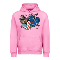 American Flag Leopard Hearts Urban Hoodie | Teevron