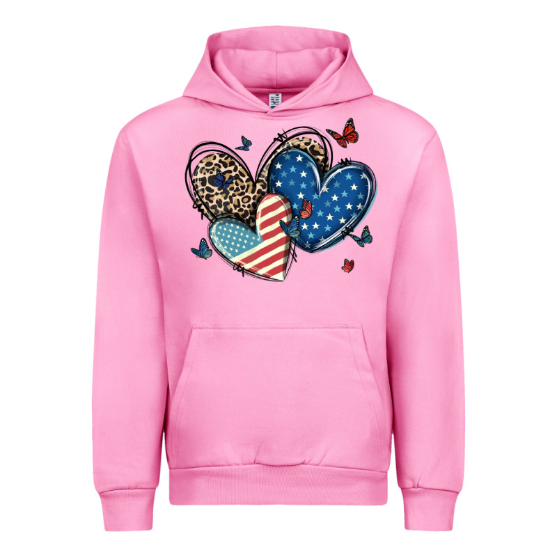American Flag Leopard Hearts Urban Hoodie by MaliasSmallBusiness | Teevron